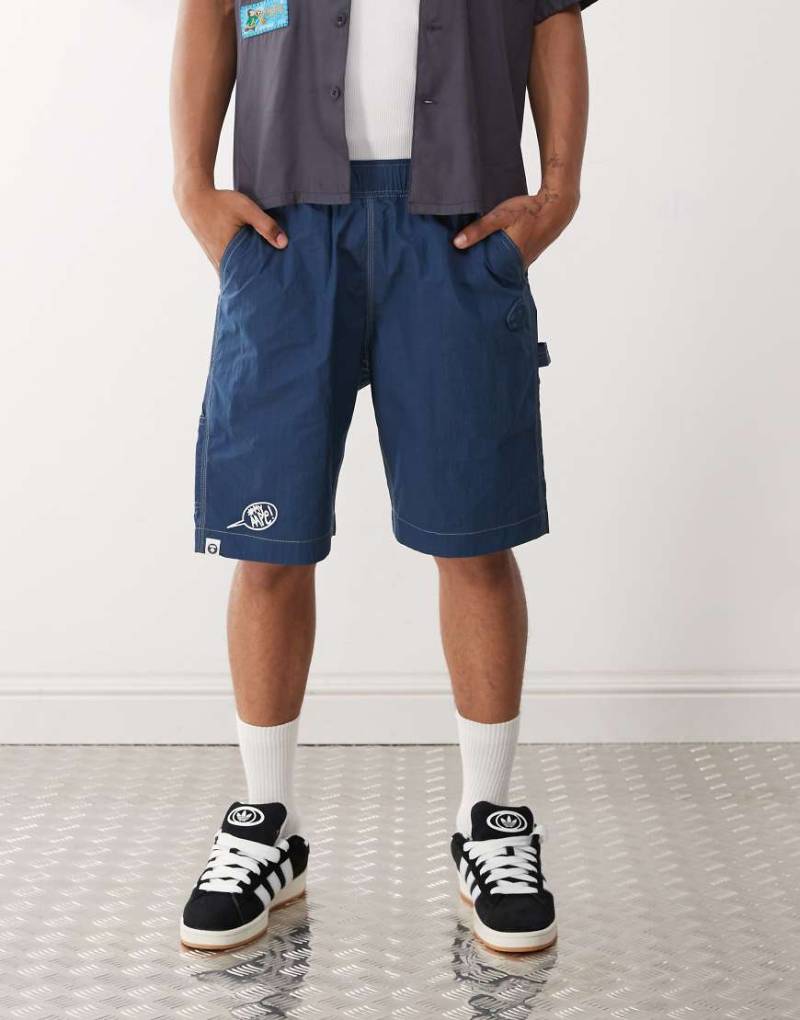AAPE BY A BATHING APE - Worker - Carpenter-Shorts in Marineblau von AAPE BY A BATHING APE®
