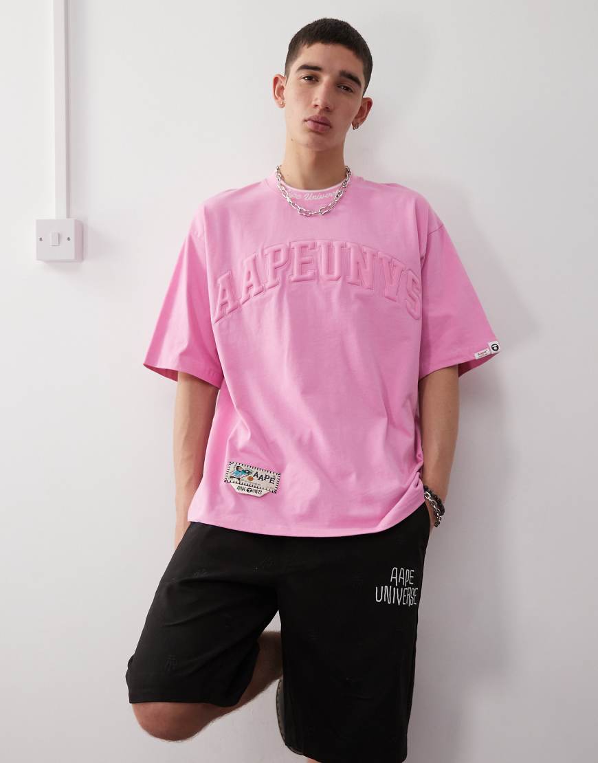 AAPE By A Bathing Ape - T-Shirt mit Logo in Rosa von AAPE BY A BATHING APE®