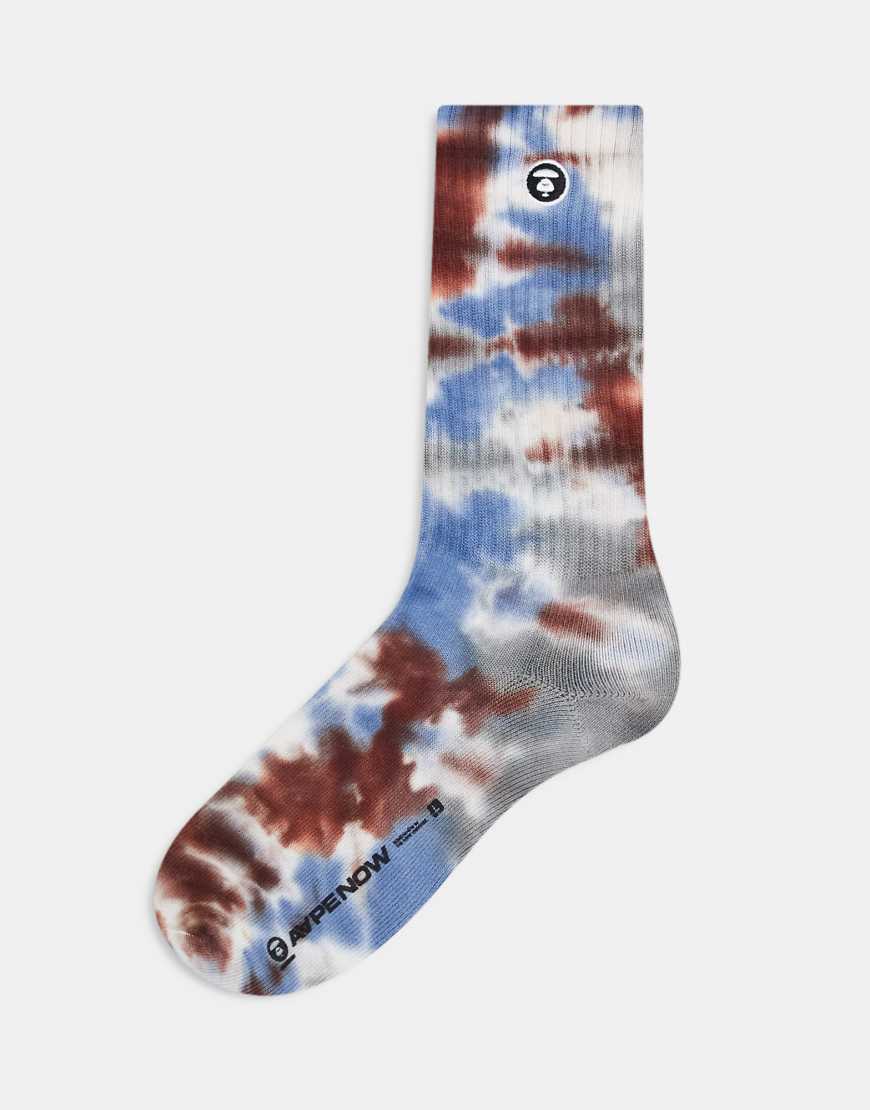 AAPE by A BATHING APE - Batik-Socken in Blau und Rot-Bunt von AAPE BY A BATHING APE®