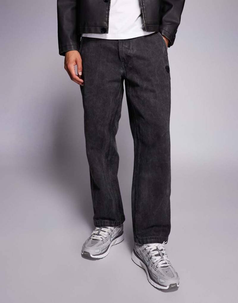 AAPE by A BATHING APE - Locker geschnittene Hose aus Baumwoll-Twill in Schwarz mit Sprüh-Effekt von AAPE BY A BATHING APE®