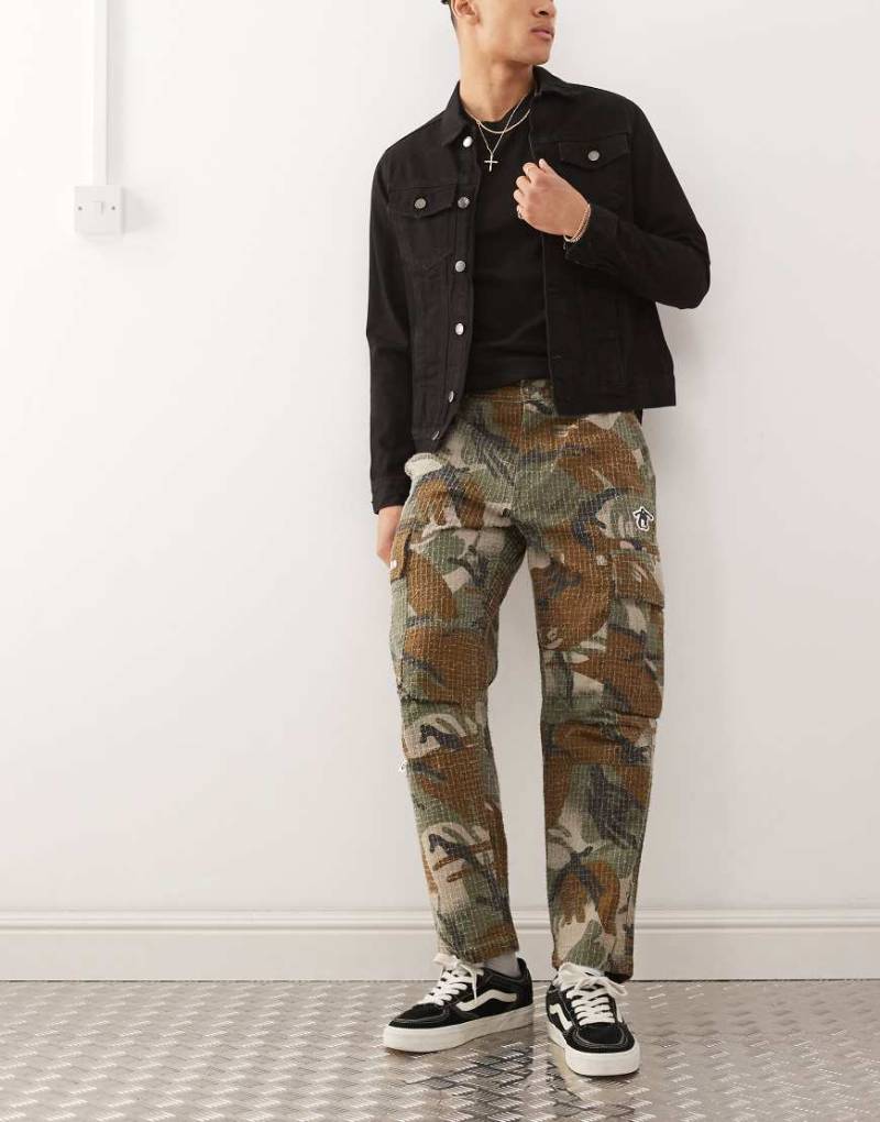 AAPE by A BATHING APE - Locker sitzende Cargohose mit Camouflagemuster-Grün von AAPE BY A BATHING APE®