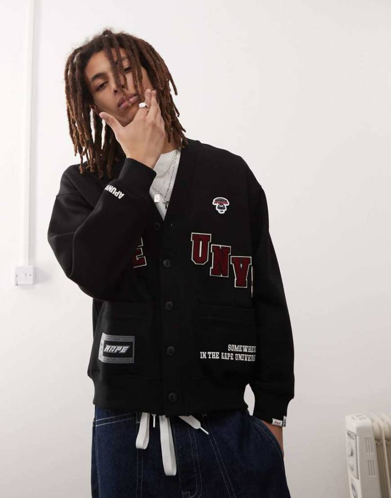 Ape By A Bathing Ape - Universe - Strickjacke in Schwarz-Grau von AAPE BY A BATHING APE®