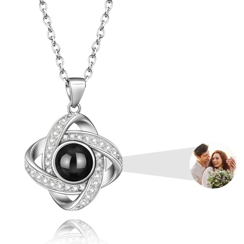 AAQ Personalisierte Kette mit Bild - Projektionskette mit eingebettetem Foto, personalisierte Geschenke für Frauen und Mama zu Weihnachten und Geburtstag von AAQ