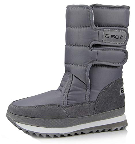 AARDIMI Schneeschuhe Für Frauen Flache Ferse Plus Größe Frauen Winterstiefel Wasserdichte Frauen Stiefeletten Wasserdicht(37 Grau) Herstellergröße 38 von AARDIMI