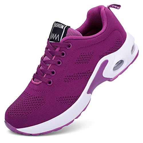 AARDIMI Damen Sneaker Mesh Atmungsaktiv Laufschuhe Turnschuhe Leichte Laufschuhe Gym Sportshuhe (Lila, Numeric_39) von AARDIMI