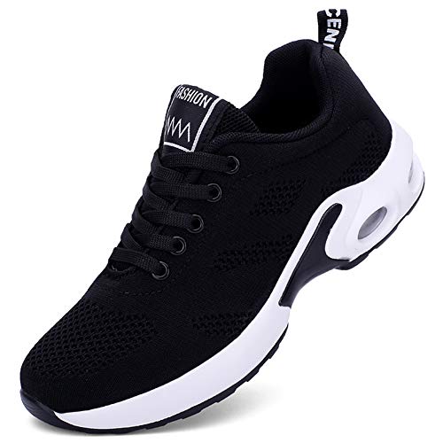 AARDIMI Damen Sneaker Mesh Atmungsaktiv Laufschuhe Turnschuhe Leichte Laufschuhe Gym Sportshuhe (Schwarz, Numeric_38) von AARDIMI