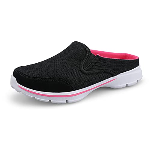 AARDIMI Hausschuhe Damen Herren Slip On Beach Clogs Sommer Outdoor Atmungsaktiv Freizeit Schuhe Bequeme Home Slipper rutschfest Latschen Pantoffeln Gr.35-48 (Schwarze Rose, Numeric_40) von AARDIMI