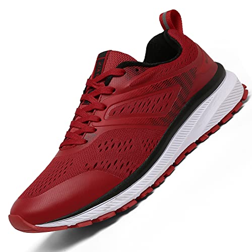 AARDIMI Herren Damen Sportschuhe Laufschuhe mit Luftpolster Turnschuhe Straßenlaufschuhe Sneaker Outdoor Fitness Gym Walkingschuhe Leichte Schuhe (Rot, Numeric_41) von AARDIMI