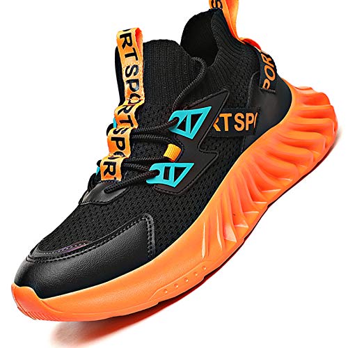 AARDIMI Herren Laufschuhe Fitness straßenlaufschuhe Sneaker Sportschuhe atmungsaktiv Anti-Rutsche Gym Fitness Schuhe (Orange-4003, Numeric_44) von AARDIMI