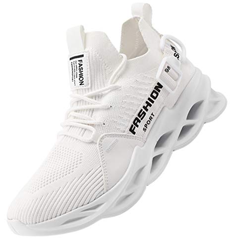 AARDIMI Herren Laufschuhe Fitness straßenlaufschuhe Sneaker Sportschuhe atmungsaktiv Anti-Rutsche Gym Fitness Schuhe (Weiß, Numeric_36) von AARDIMI