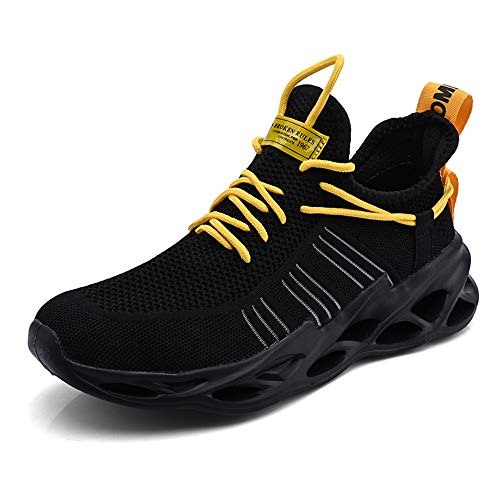 AARDIMI Herren Laufschuhe Fitness straßenlaufschuhe Sneaker Sportschuhe atmungsaktiv Anti-Rutsche Gym Fitness Schuhe (Z-1896-schwarz, Numeric_38) von AARDIMI