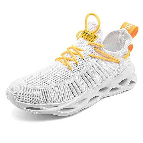 AARDIMI Herren Laufschuhe Fitness straßenlaufschuhe Sneaker Sportschuhe atmungsaktiv Anti-Rutsche Gym Fitness Schuhe (Z-1896-weiß, Numeric_39) von AARDIMI