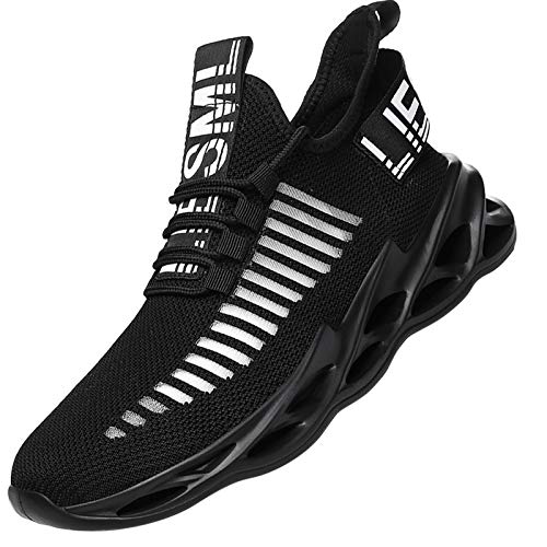 AARDIMI Herren Laufschuhe Fitness straßenlaufschuhe Sneaker Sportschuhe atmungsaktiv Anti-Rutsche Gym Fitness Schuhe (schwarz-4007, Numeric_41) von AARDIMI