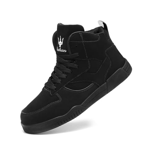 AARDIMI Herren Laufschuhe High Top Sneakers Wanderschuhe Hoch Turnschuhe Fitness Hohe Schuhe (730-Schwarz, Erwachsene, Herren, 45, Numerisch, EU Schuhgrößensystem, M) von AARDIMI