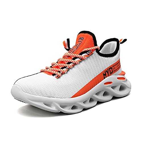 AARDIMI Herren Laufschuhe Leichte Fitness straßenlaufschuhe Sneaker Sportschuhe atmungsaktiv Anti-Rutsche Gym Fitness Schuhe (Orange-4012, Numeric_44) von AARDIMI