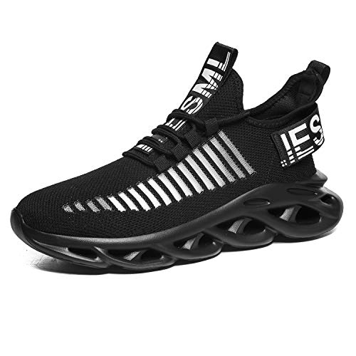 AARDIMI Herren Laufschuhe Leichte Fitness straßenlaufschuhe Sneaker Sportschuhe atmungsaktiv Anti-Rutsche Gym Fitness Schuhe (Schwarz, Numeric_46) von AARDIMI