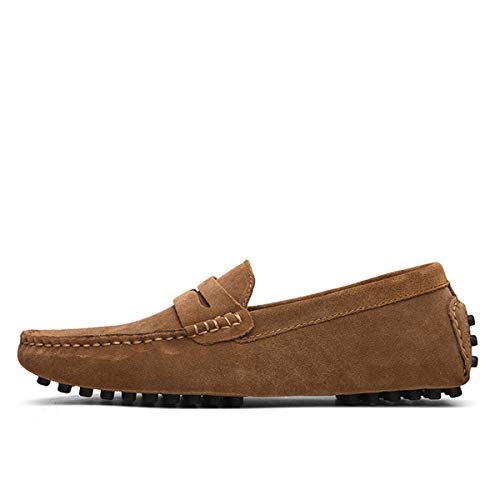 AARDIMI Herren Mokassins Bootsschuhe Wildleder Loafers Schuhe Flache Fahren Halbschuhe Beiläufig Slippers Hausschuh (39 EU, Z-Khaki) von AARDIMI