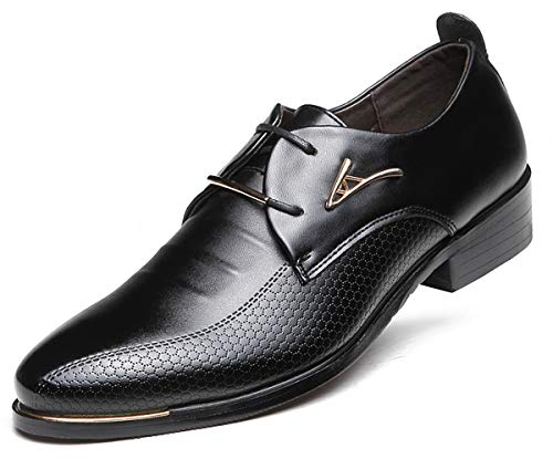 AARDIMI Herrenschuhe Herren Uniform Berufsschuhe Elegant Businessschuhe Lederschuhe Hochzeit Schuhe (37, Schwarz) von AARDIMI