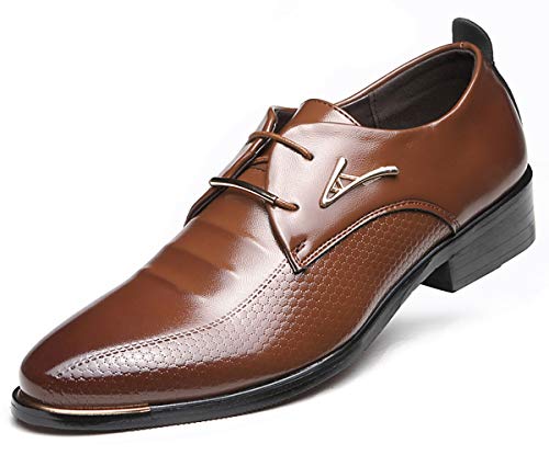 AARDIMI Herrenschuhe Herren Uniform Berufsschuhe Elegant Businessschuhe Lederschuhe Hochzeit Schuhe (39, Braun) von AARDIMI