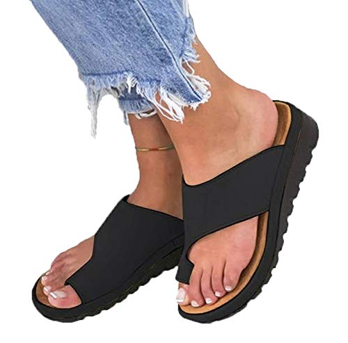 AARDIMI Sandalen Damen Frauen Flip Flops Kreuzband Geflochtene Sandalen Roman Schuhe Sommer Woven Strap Mode Strand Hausschuhe Flacher Anti Rutsch (36 EU, Z-Schwarz) von AARDIMI