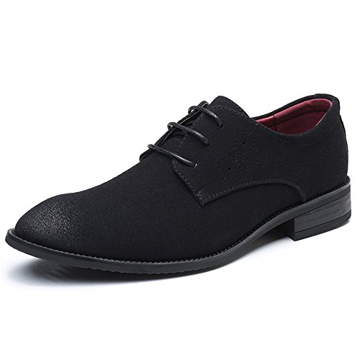 AARDIMI Schnürhalbschuhe Herren Derby Oxfords Modische Anzug Schuhe Lace ups Herren Business Schuhe Hochzeit Schuhe, 43 EU, Schwarz von AARDIMI