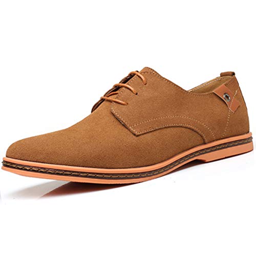 AARDIMI Schnürhalbschuhe Herren Derby Oxfords Modische Anzug Schuhe Lace ups Herren Business Schuhe Hochzeit Schuhe (42 EU, Khaki-482) von AARDIMI