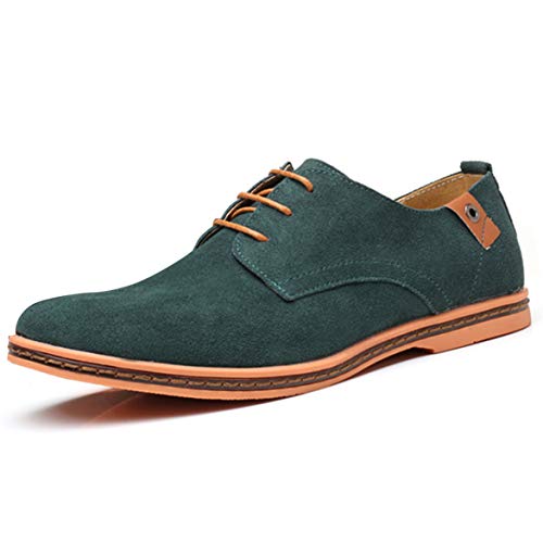 AARDIMI Schnürhalbschuhe Herren Derby Oxfords Modische Anzug Schuhe Lace ups Herren Business Schuhe Hochzeit Schuhe (43 EU, Grün-482) von AARDIMI