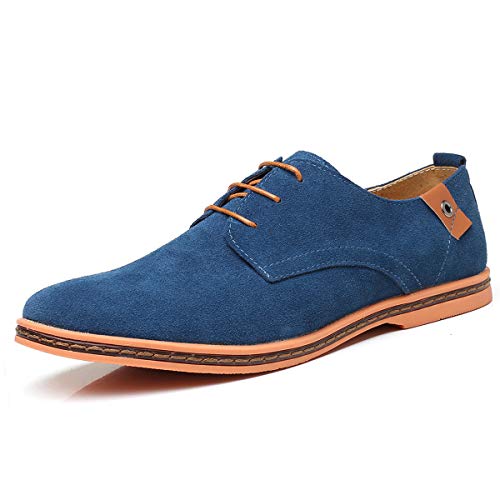 AARDIMI Schnürhalbschuhe Herren Derby Oxfords Modische Anzug Schuhe Lace ups Herren Business Schuhe Hochzeit Schuhe (44 EU, Blau-482) von AARDIMI