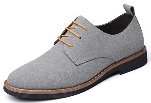 AARDIMI Schnürhalbschuhe Herren Klassische Derby Oxfords Modische Anzug Schuhe Lace ups Herren Business Schuhe Hochzeit Schuhe (38 EU, Grau) von AARDIMI