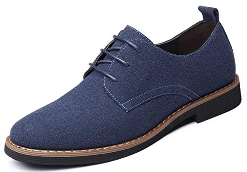 AARDIMI Schnürhalbschuhe Herren Klassische Derby Oxfords Modische Anzug Schuhe Lace ups Herren Business Schuhe Hochzeit Schuhe (48 EU, Blau) von AARDIMI