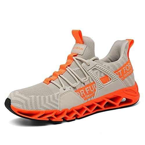 AARDIMI Schuhe Herren Laufschuhe Sportschuhe Straßenlaufschuhe Atmungsaktiv Sneaker Joggingschuhe Turnschuhe Walkingschuhe Traillauf Fitness Schuhe (Weißorange, Numeric_40) von AARDIMI