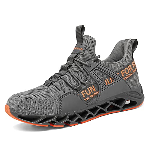 AARDIMI Schuhe Herren Laufschuhe Sportschuhe Straßenlaufschuhe Atmungsaktiv Sneaker Joggingschuhe Turnschuhe Walkingschuhe Traillauf Fitness Schuhe (grau, Numeric_45) von AARDIMI