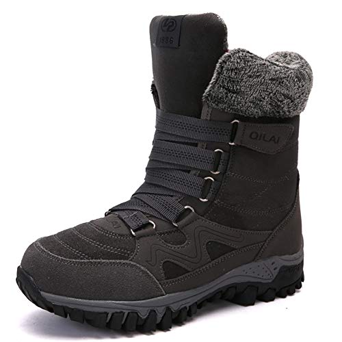 AARDIMI Warm Gefüttert Winterschuhe Damen Schneestiefel Wasserdicht Outdoor Trekking Wanderschuhe Gr. 35-42 (1739-Grau, 42 EU) von AARDIMI