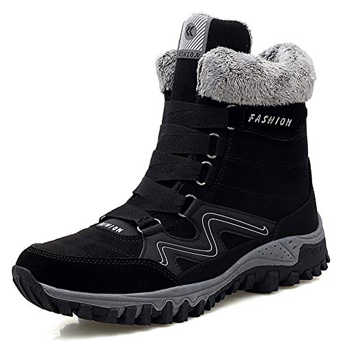 AARDIMI Warm Gefüttert Winterschuhe Damen Schneestiefel Wasserdicht Outdoor Trekking Wanderschuhe Gr. 35-42 (1747-Z-Schwarz, 36 EU) von AARDIMI