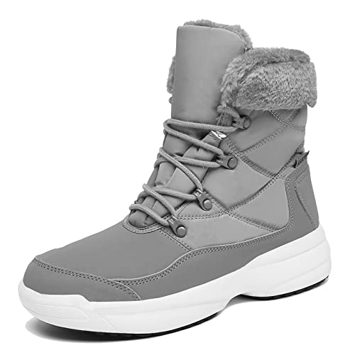 AARDIMI Warm Gefüttert Winterschuhe Damen Schneestiefel Wasserdicht Outdoor Trekking Wanderschuhe Gr. 35-42 (Z-grau-1641, numeric_37) von AARDIMI