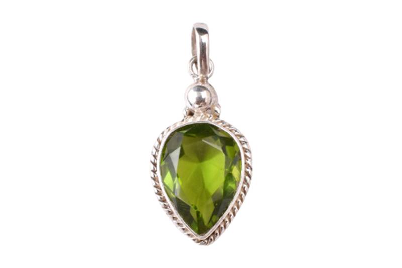 Hochwertiger Peridot Edelstein Anhänger-925 Sterling Silber Anhänger Halskette-Handmade-Designer Anhänger-Tränengrün Anhänger-Moderner Schmuck von AARJewels