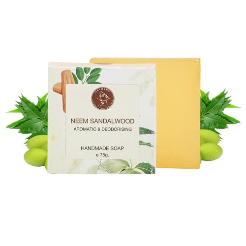 AATMANA Neem Sandalwood Handmade Natural Bar Soap for Men & Women, Moisturizing Body & Face Soap, 7.9 Oz Soap Bars (3 Soap Set) von AATMANA