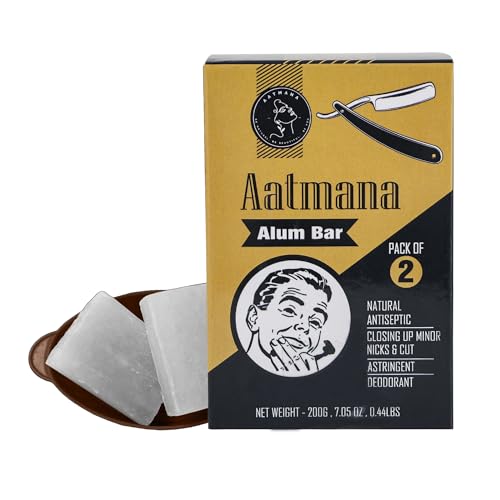 AATMANA Shaving Alum Bar | Rasieralaun-riegel 100 Gramm X 2 Riegel | Quality Potassium Shaving Alum Bars, 3.53oz Each | No Fragrance | Stops Bleeding Due to Minor Nicks & Cuts After Shaving von AATMANA