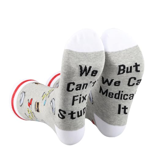 AATOP 2 Paar Apothekersocken Apotheker Geschenk RX Dankeschön Geschenk Apotheker Tech Student Abschluss Geschenk We Can't Fix Stupid But We Can Medicate It, We Can't Fix Stupid Sku, 36 von AATOP