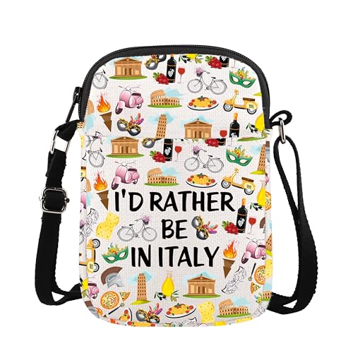 AATOP Italien Crossbody Bag Italienische Reise Urlaub Geschenk I'd Rather Be in Italy Geldbörse Reisetasche Italien Liebhaber Sling Umhängetasche, Italien 1cb1, large AATOP Italien Crossbody Bag Italienische Reise Urlaub Geschenk I'd Rather Be in Italy Geldbörse Reisetasche Italien Liebhaber Sling Umhängetasche, Italien 1cb1, large von AATOP