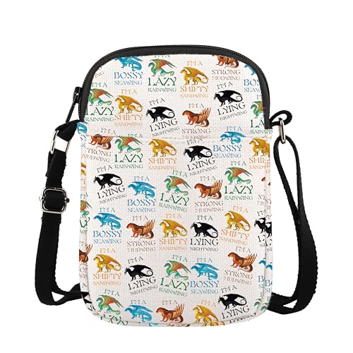AATOP Wing Inspired Dragon Bookish Crossbody Bag Dragon Lover Bookworm Wallet Bag, Lazy Rainwing 1cb, large von AATOP