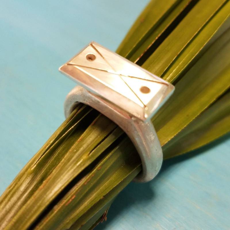 Sterling Silber Edelstein Ring - Statement Handgemachter Cocktail Chunky Stapelbarer von AAurous