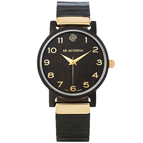AB AETERNO "Fenix Black" Ebenholz Schwarz Swiss Quarz Gold Hypoallergen Herren Uhr von AB AETERNO