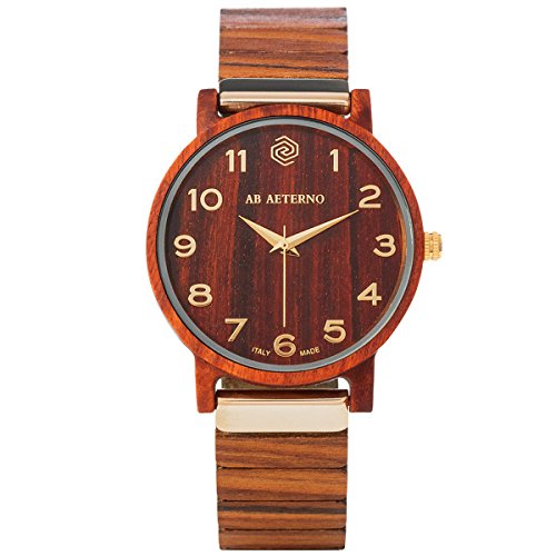 AB AETERNO Fenix Red Sandel Holz Rot Swiss Quarz Gold Hypoallergen Herren Uhr von AB AETERNO