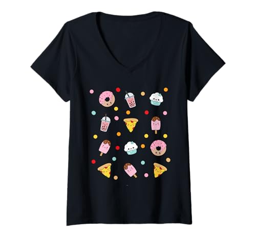 Damen Niedliches Lebensmittel-Design T-Shirt mit V-Ausschnitt Damen Niedliches Lebensmittel-Design T-Shirt mit V-Ausschnitt von AB Designs