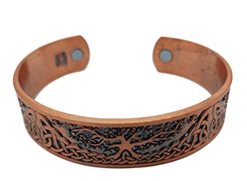 AB Viking Crafts Wikinger Yggdrasil Lebensbaum II Magnet Armband Farbe Antik Kupfer mit Schmuckbeutel von AB Viking Crafts