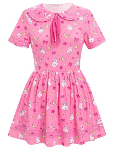 ABAFIP Damen Einteiler Bodysuit Pyjama Strampler Kurzarm Puppenkragen Pjs Nachtwäsche Strampler Kleid, Rosa, XL ABAFIP Damen Einteiler Bodysuit Pyjama Strampler Kurzarm Puppenkragen Pjs Nachtwäsche Strampler Kleid, Rosa, XL von ABAFIP