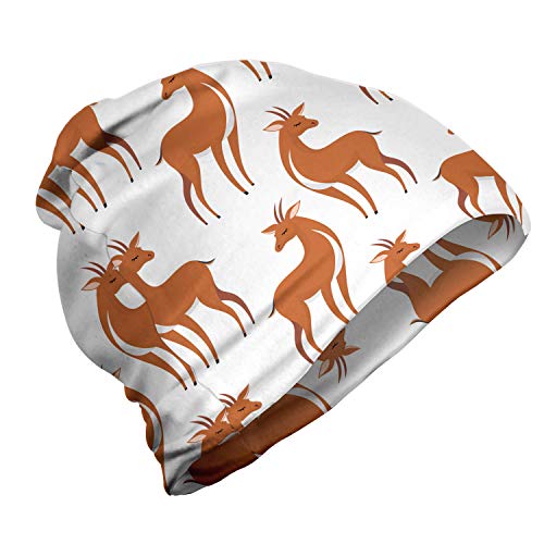 ABAKUHAUS Antilope Unisex Beanie, Animal Cartoon, Wandern im Freien, Zimt Salmon von ABAKUHAUS