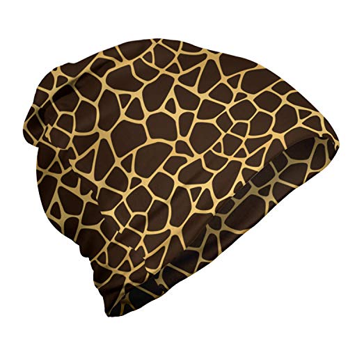 ABAKUHAUS Giraffe Unisex Beanie, Abstrakte Tierhaut Entwurf, Wandern im Freien, Dark Brown Sand Braun von ABAKUHAUS