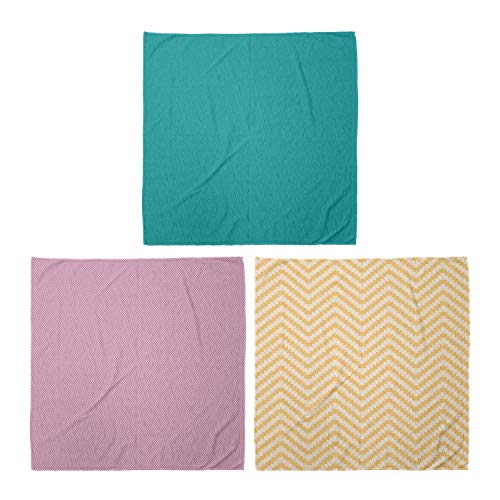 ABAKUHAUS Unisex Bandana, Neutral Moderne Zigzags Kunst Abstrakte geometrische Design Vintage-Zickzack, 3er Pack, Mehrfarbig von ABAKUHAUS
